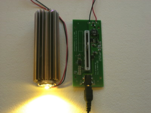HB Dimmer PCB with 10W LED and big-ass heatsink