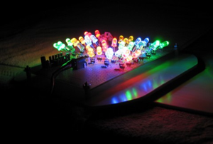 Beautiful array of randomly pointing colored LEDs
