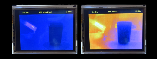 Two images from the Teensy cam showing the impact of AGC